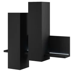 Rangement suspendu BERGAME Avec LED 152 cm coloris noir super mat