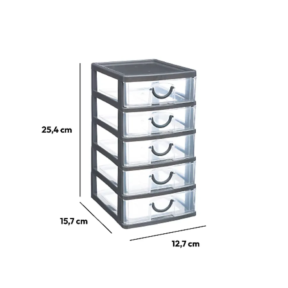 Rangement tour plastique 5 tiroirs Grand modèle - 5Five