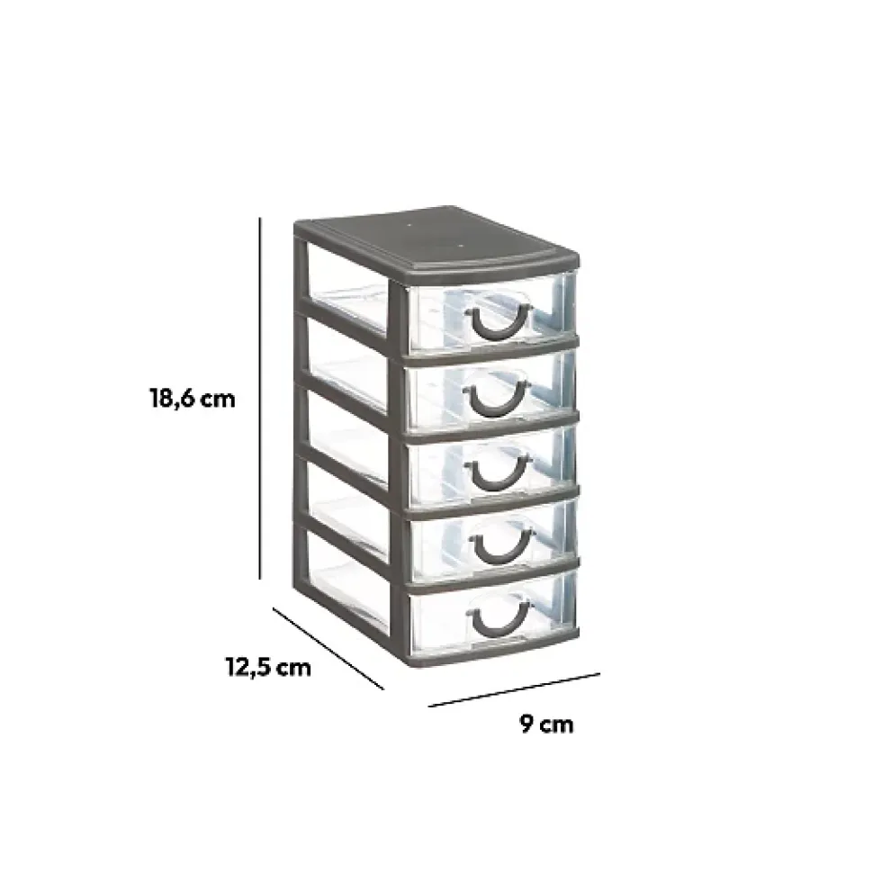 Rangement tour plastique 5 tiroirs Petit modèle - 5Five