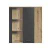 Rangement vitré suspendu, 2 portes dont une avec verre trempé L90 cm - Esteban