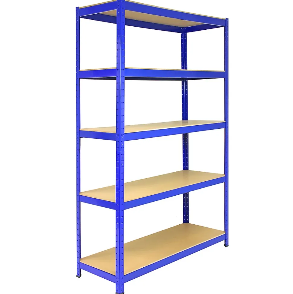 Rayonnage Bleu T-Rax de 120cm x 45cm x 180cm, en Acier et Sans Boulons