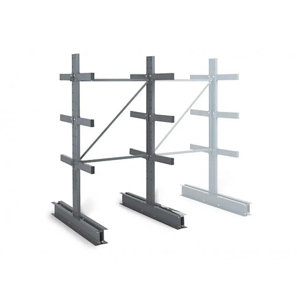 Rayonnage Cantilever léger 8 nvx 2 côtés H. 2m x L.1m x P.600