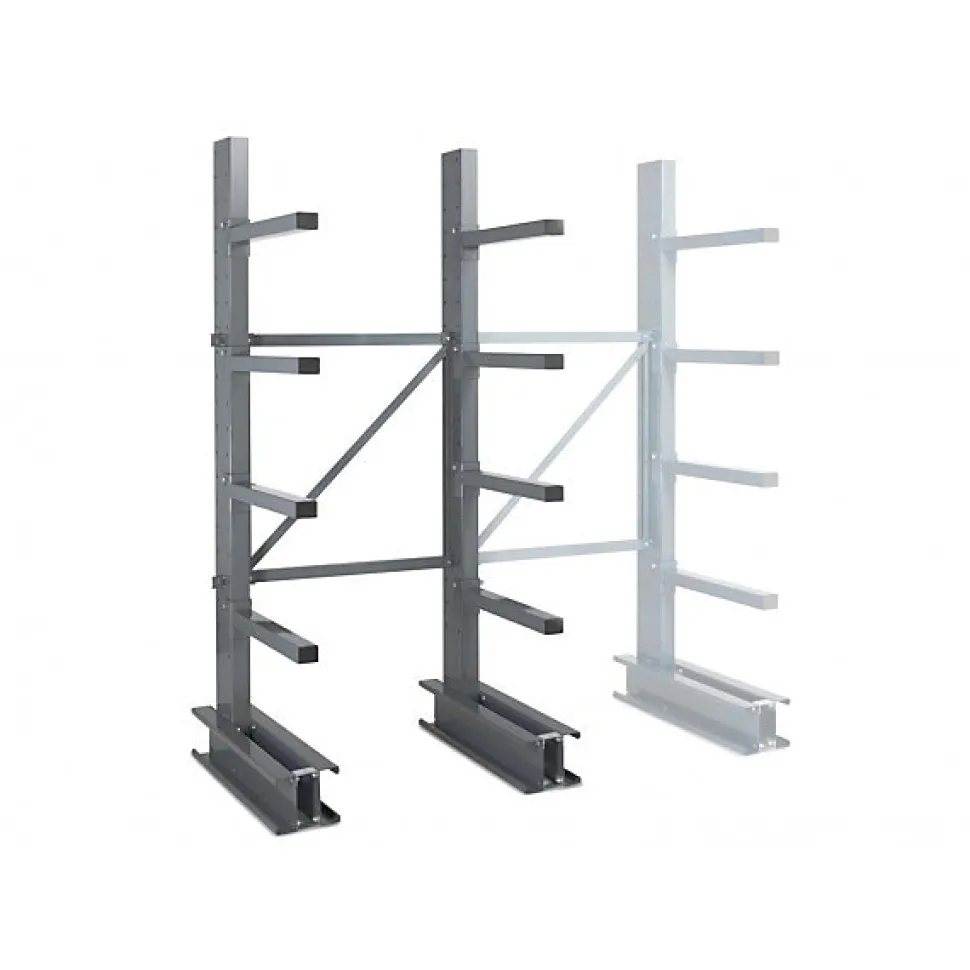Rayonnage Cantilever Mi-lourd 5 nvx 1 côté H. 2,5m x L.1m x P.600