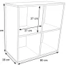 Rayonnage Loni 2x2 gris 1 pc 80x80 cm