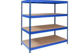 Rayonnage Étagère charge lourde Tôle d'acier 4 Étages Bleu 200 x 180 x 60 cm, Capacité de charge jusqu'à 1500 kg