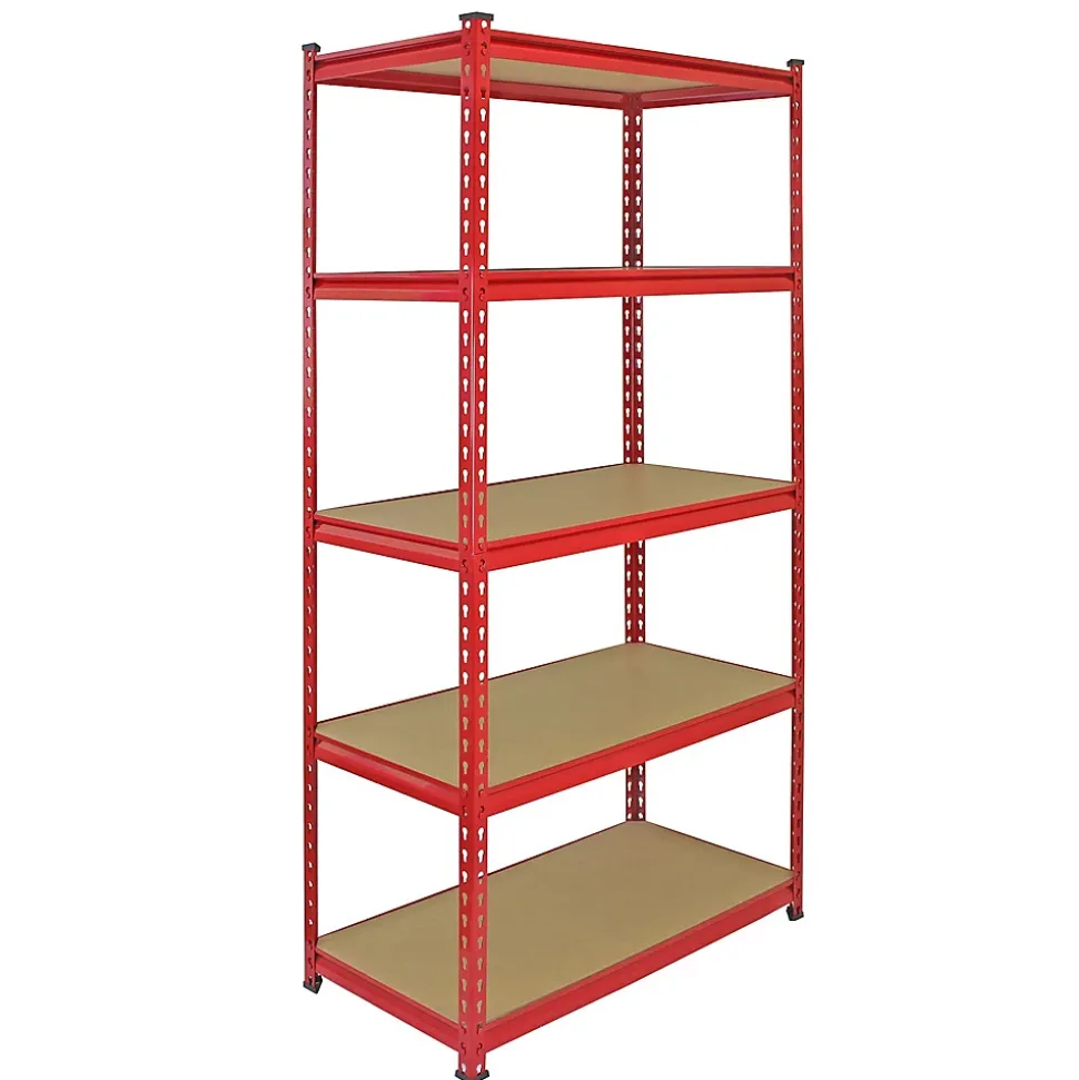 Rayonnage Z-Rax en Acier Sans Boulons Rouge 90cm x 45cm x 183cm