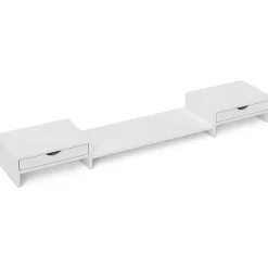 Rehausseur écran - support écran d'ordinateur - longueur, angle réglables - blanc