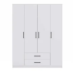 ROMA - Grande armoire de chambre 4 portes - 160x52x205 cm - 2 tiroirs - Armoire avec penderie