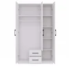 ROMA - Petite Armoire chambre bureau - Penderie multifonctions - 2 portes - Miroir - 2 tiroirs - Meuble de rangement - Dressing