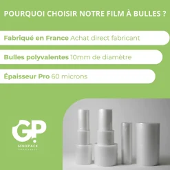 ROULEAU FILM À BULLES / PAPIER BULLE 50 cm x 30 m