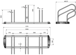 Râtelier porte velos premium 3 places 1 Haut et 2 Bas, Lot de 18