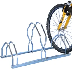 Râtelier pour 3 vélos au sol sur 2 niveaux Mottez L. 85 cm