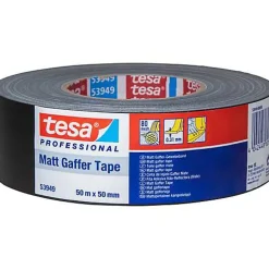 Ruban adhe9sif toile9 tesaae Gaffer Tape 53949-00000-02 noir 50 m x 50 mm