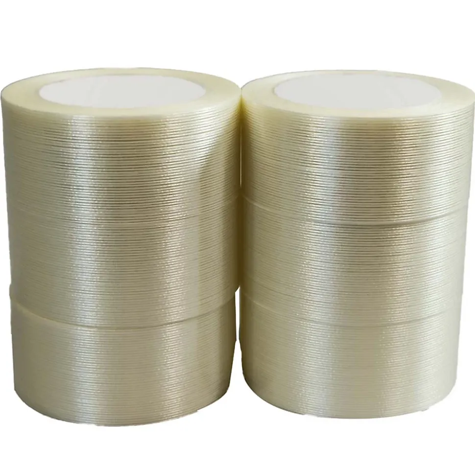 Ruban adhésif armé fil à fil transparent 130mic - rouleau adhésif 50 mm x 50 m - Carton 6 rouleaux