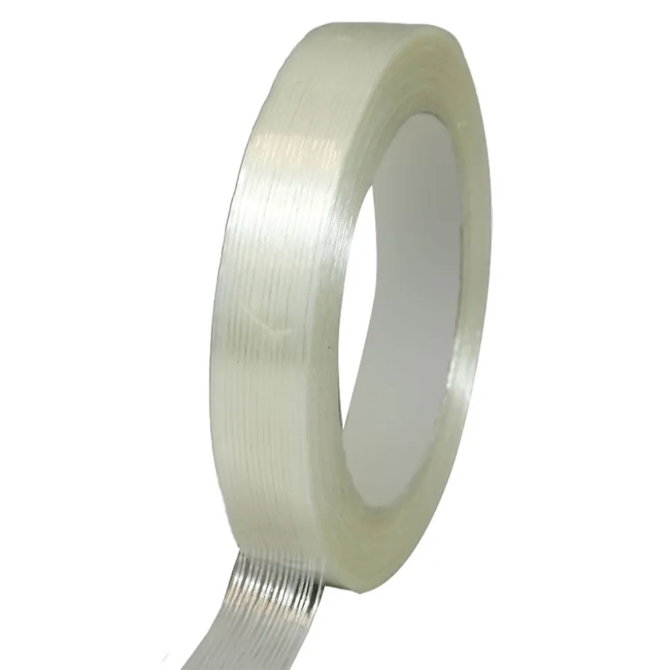 Ruban adhésif armé fil à fil transparent 130mic - rouleau adhésif 19 mm x 50 m - Carton 6 rouleaux