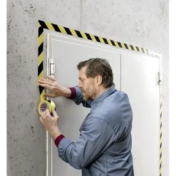 Ruban adhésif de signalisation - TESA - 66 m x 50 mm - Rouge et blanc