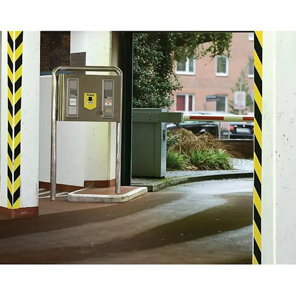 Ruban adhésif de signalisation - noir et jaune - 66 m x 50 mm