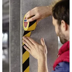 Ruban adhésif de signalisation - noir et jaune - 66 m x 50 mm