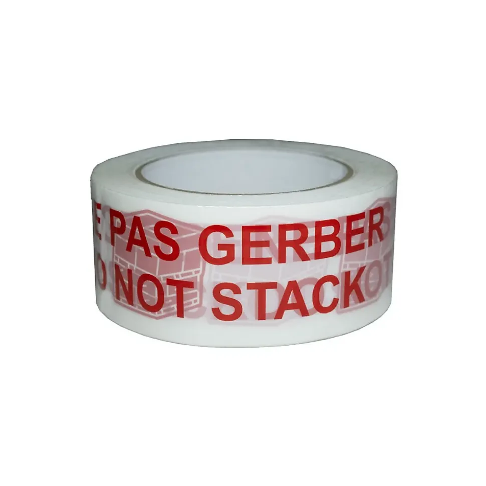 Ruban adhésif d'emballage 28mic blanc imprimé "NE PAS GERBER" en rouge - rouleau adhésif d'expédition 50 mm x 100 m