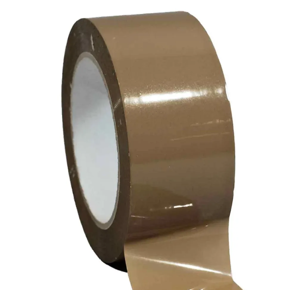 Ruban adhésif d'emballage polypropylène havane 28mic - rouleau adhésif marron 48 mm x 100 m - Carton de 36