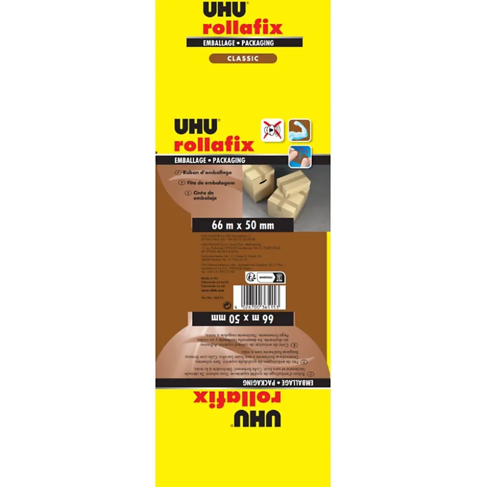 Ruban adhésif d'emballage Rollafix brun 66 x 50 mm