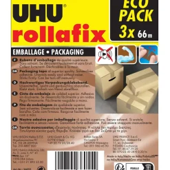 Ruban adhésif d'emballage Rollafix brun 3 x 66 mm