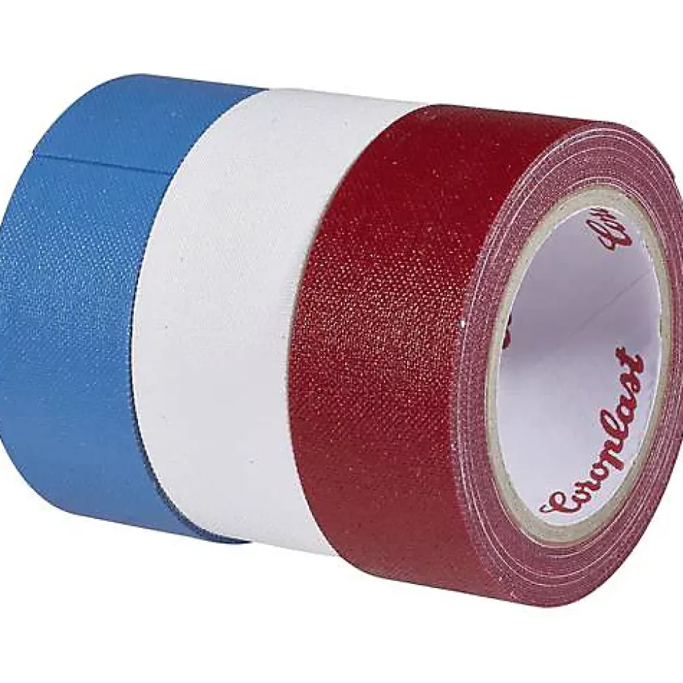 Ruban adhésif toilÉ Coroplast 31081 3 rouleaux bleu rouge blanc 19 mm x 2,5 m