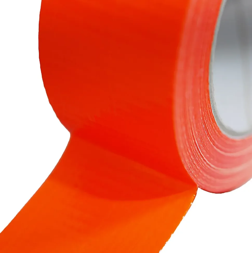 Ruban adhésif toilé orange 50 mm x 33 m - 1 rouleau adhésif TECPLAST pour fixer les bâches, fils et câbles