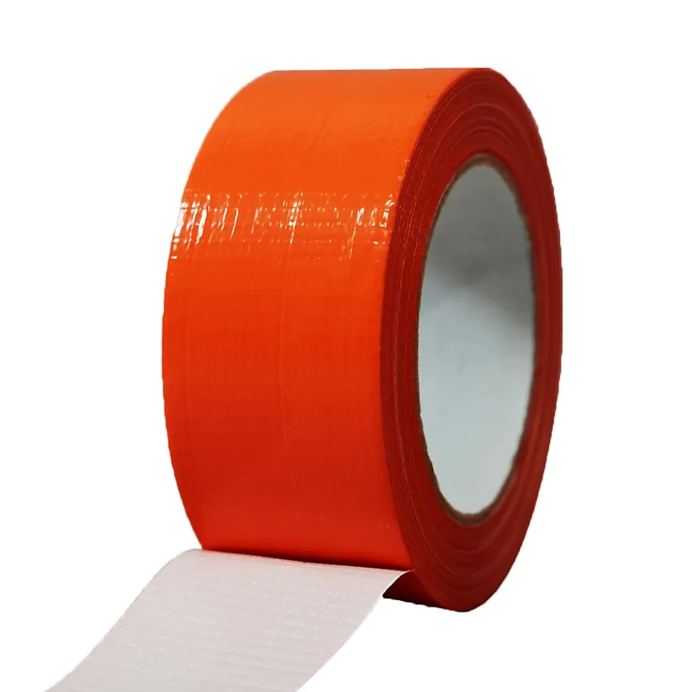 Ruban adhésif toilé orange 50 mm x 33 m - 1 rouleau adhésif TECPLAST pour fixer les bâches, fils et câbles