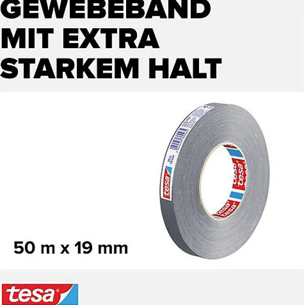 Ruban adhésif toilé tesa Extra Power 57230-00005-02 gris 50 m x 19 mm