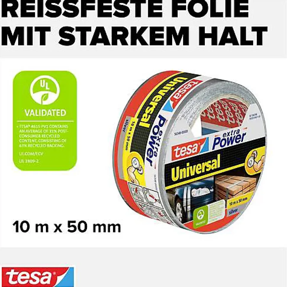 Ruban adhésif toilé tesa Extra Power 56348-00000-06 argent 10 m x 50 mm