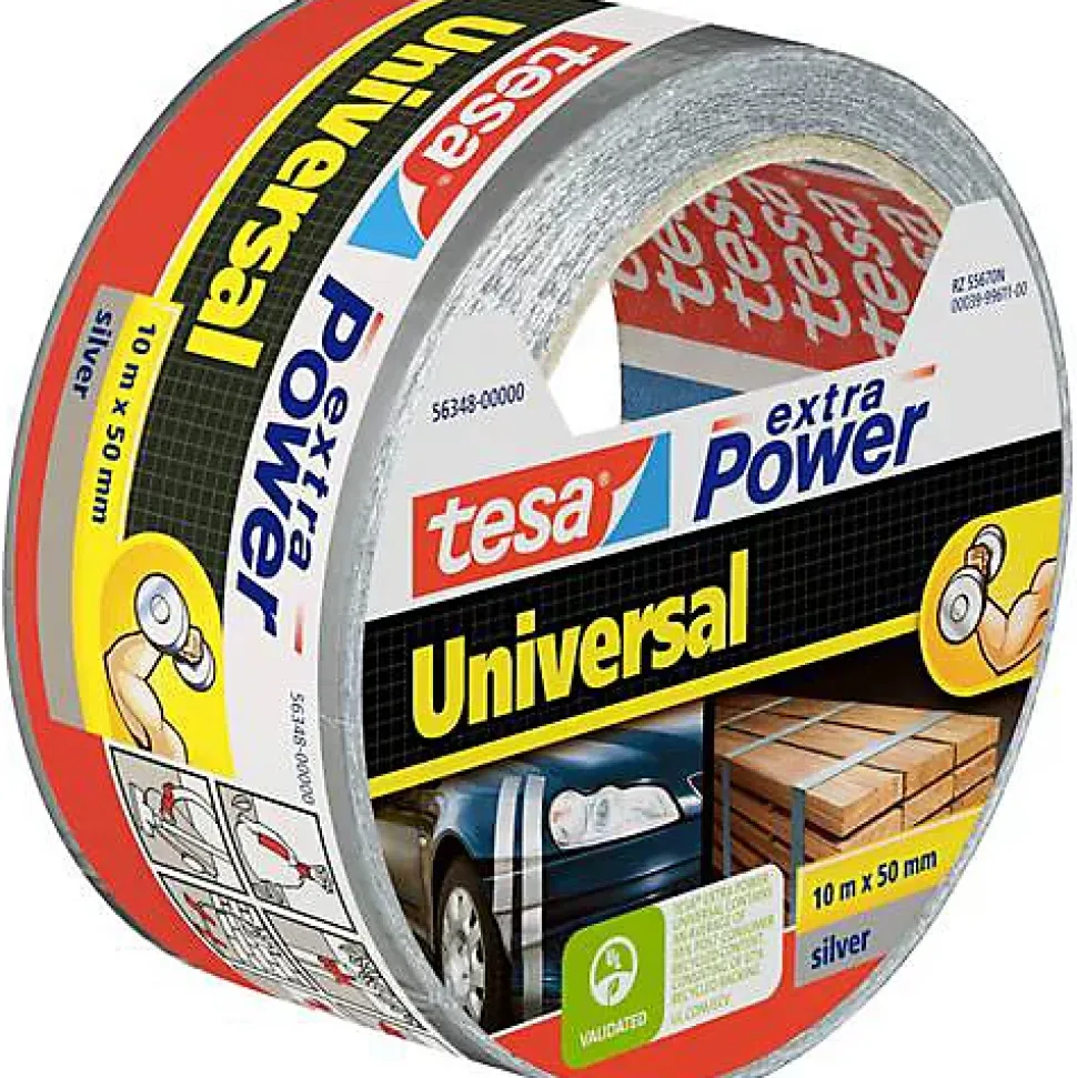 Ruban adhésif toilé tesa Extra Power 56348-00000-06 argent 10 m x 50 mm