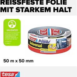 Ruban adhésif toilé tesaae Extra Power 56389-00000-11 argent 50 m x 48 mm