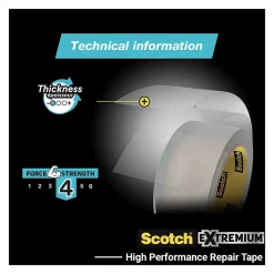 Ruban adhésif toile de réparation Scotch Extremium 20 x 48 mm transparent