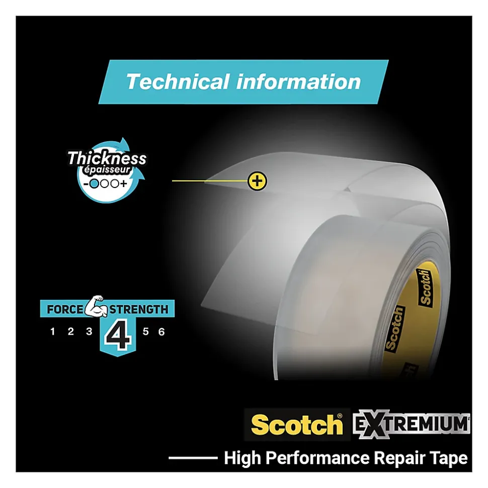 Ruban adhésif toile de réparation Scotch Extremium 20 x 48 mm transparent