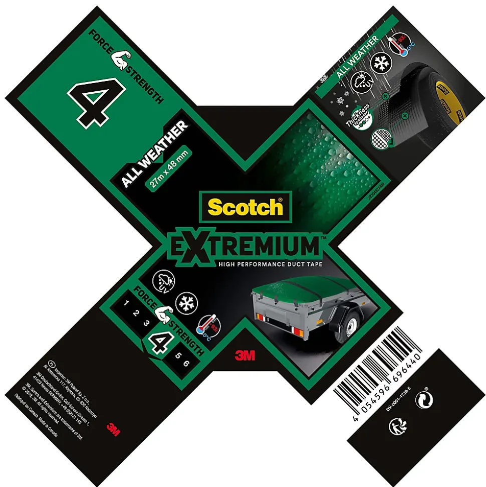 Ruban adhésif toile de réparation Scotch Extremium 27 x 48 mm gris