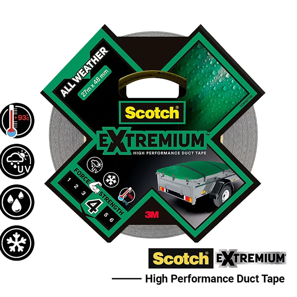 Ruban adhésif toile de réparation Scotch Extremium 27 x 48 mm gris