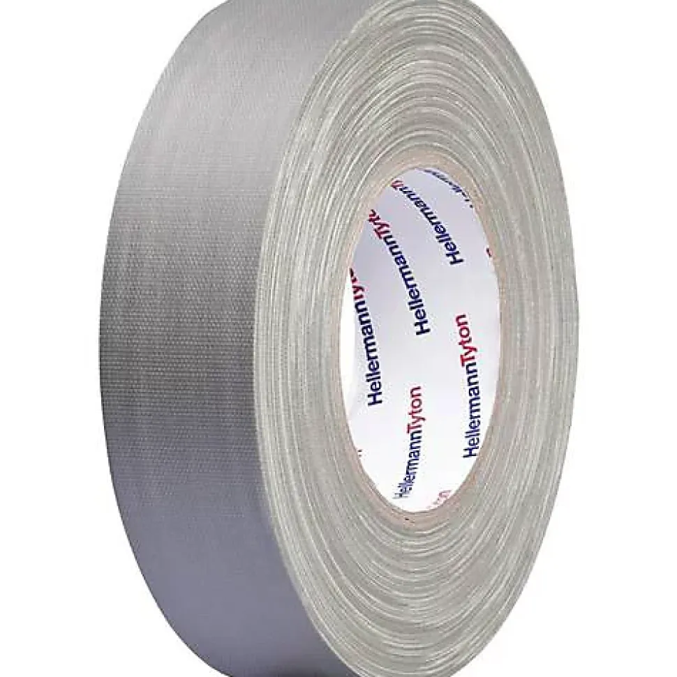 Ruban adhésif toile9 HelaTape Tex HellermannTyton HTAPE-TEX-GY-19X10 19 mm x 10 m gris - bobine 1