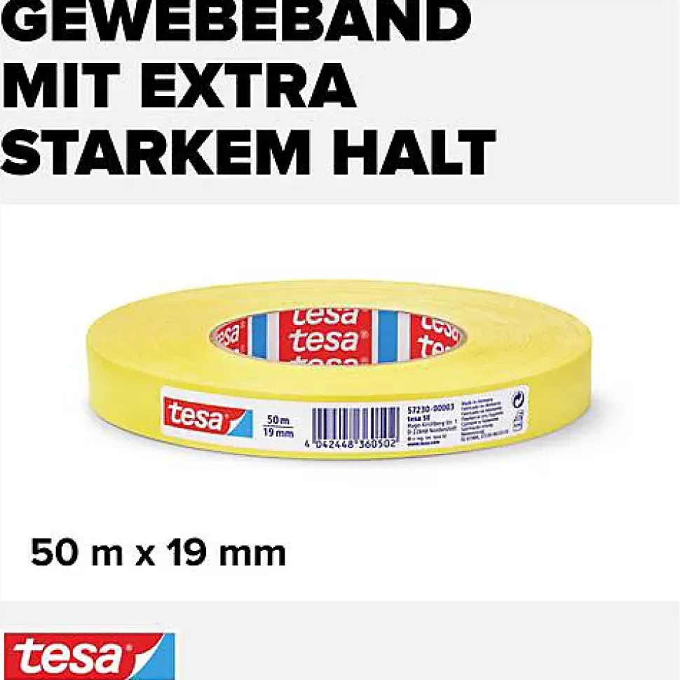 Ruban adhésif toile9 tesa Extra Power 57230-03-01 jaune 50 m x 19 mm