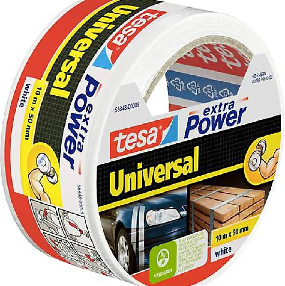 Ruban adhésif toile9 tesa Extra Power 56348-00005-05 blanc 10 m x 50 mm