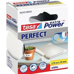 Ruban adhésif toile tesa Extra Power 38 mm x 2,75 m blanc modèle 56343-00035-03