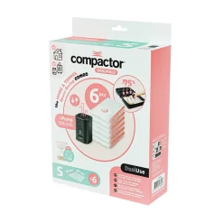 Sac de rangement sous vide taille S vendu par 6 + pompe portable Compactor