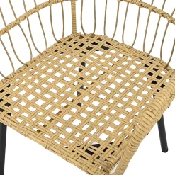 Salon de Jardin 5 Pièces, 2 Chaises, 2 Tabourets, Mobilier Extérieur pour Cours, Terrasses, Balcons, Bords Piscine, Naturel