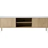 Sansa - meuble tv 184 cm - 2 portes et 2 niches - plateau effet marbre - Best Mobilier