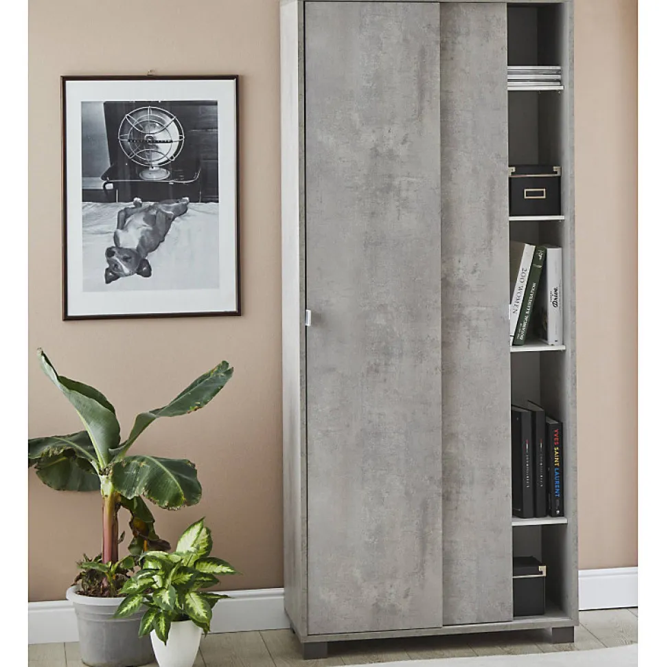 Sarmog Meuble 2 portes coulissantes en kit Blanc
