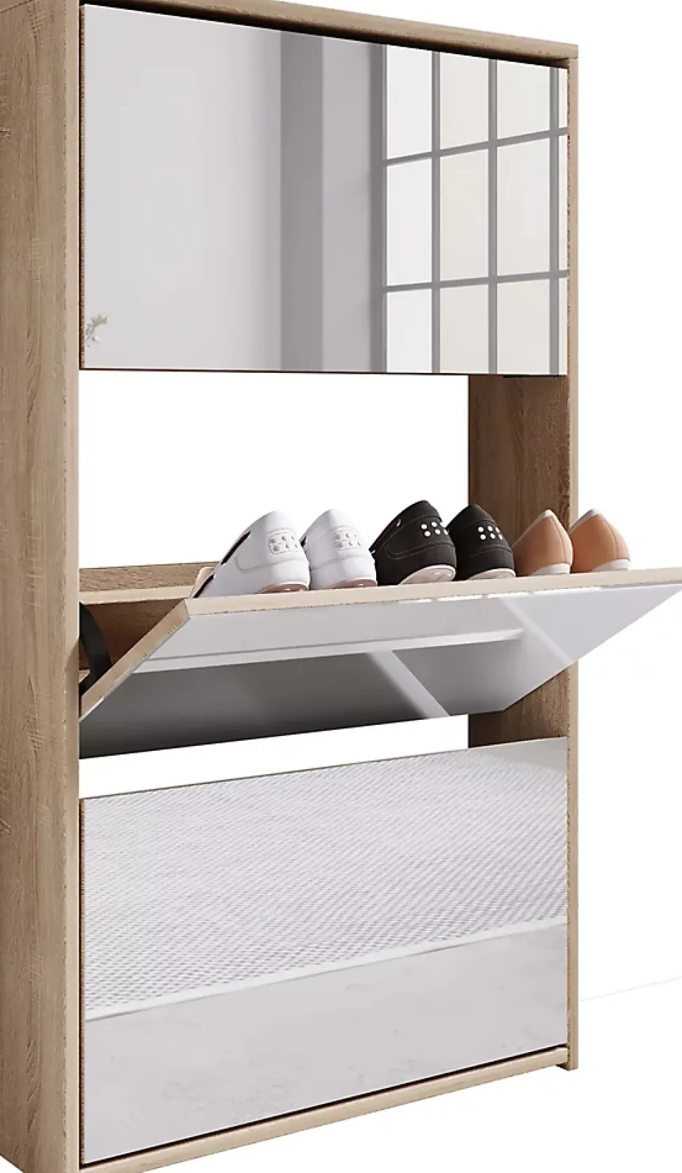 Schuhschrank Schuhkipper Spiegel StidoXL