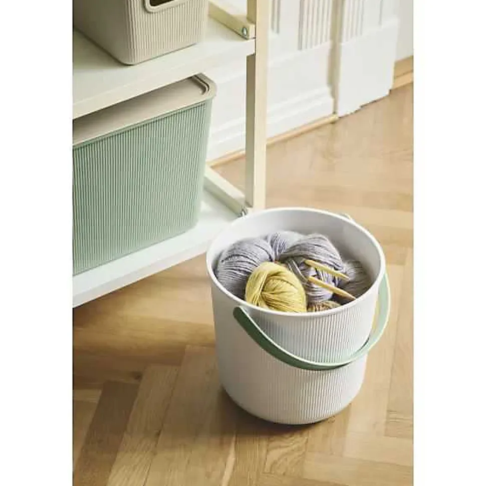 Seau de Rangement Elégant Coloré 10 litres - Vert
