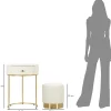 Set coiffeuse avec tabouret effet matelassé Sharon