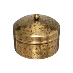 Set de 2 boîtes Oasis - métal - doré - Atmosphera