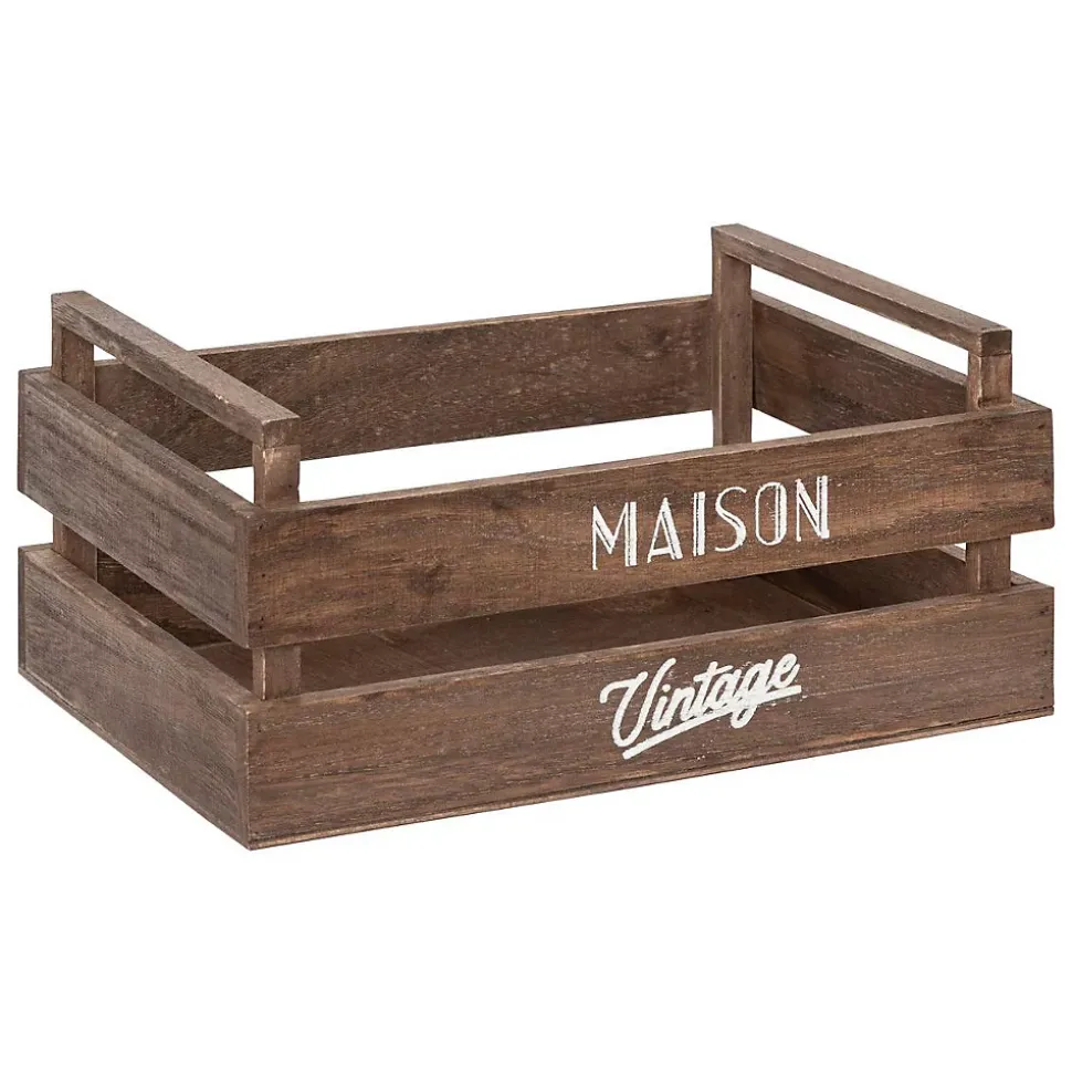 Set de 3 cagettes en bois L23/29/35cm - Atmosphera